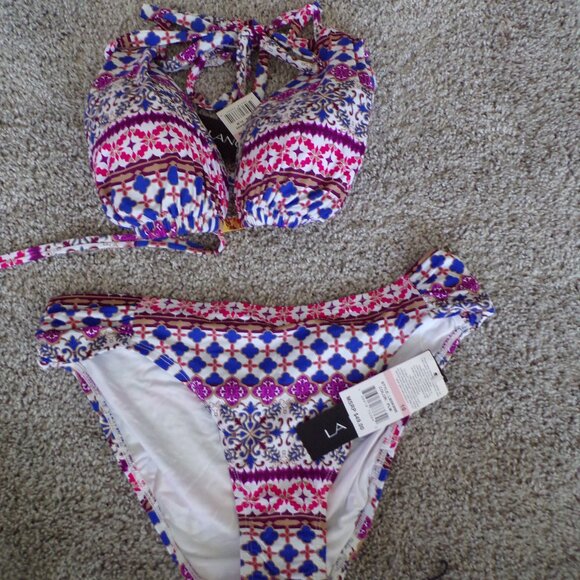 NWT La blanca multi color bikini 10 - Picture 2 of 10